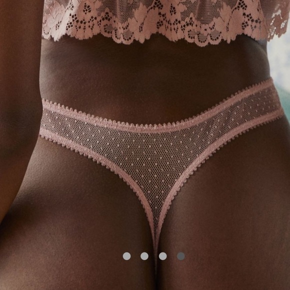 Out From Under Chloe Lace Swiss Dot two Thong bundle pink and beige NWT - Picture 3 of 7